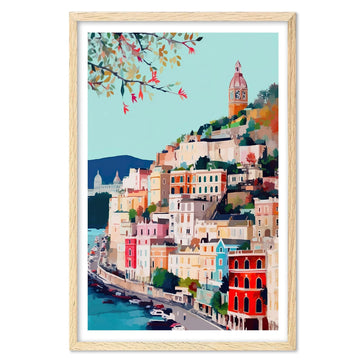 Amalfi Coast Art Print, Travel Print, Travel Poster, Travel Gift, Housewarming Gift (UNFRAMED)